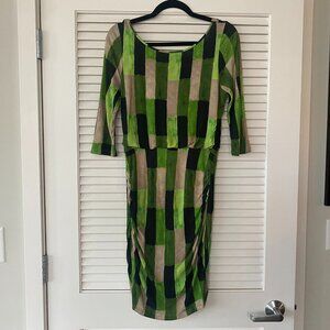 Tracy Reese x Anthropologie Abstract Half Sleeve Open Back Mini Dress, Size S